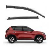 Car Door Visor Window Deflector For KIA Sonet Silver Line 2020 Onward