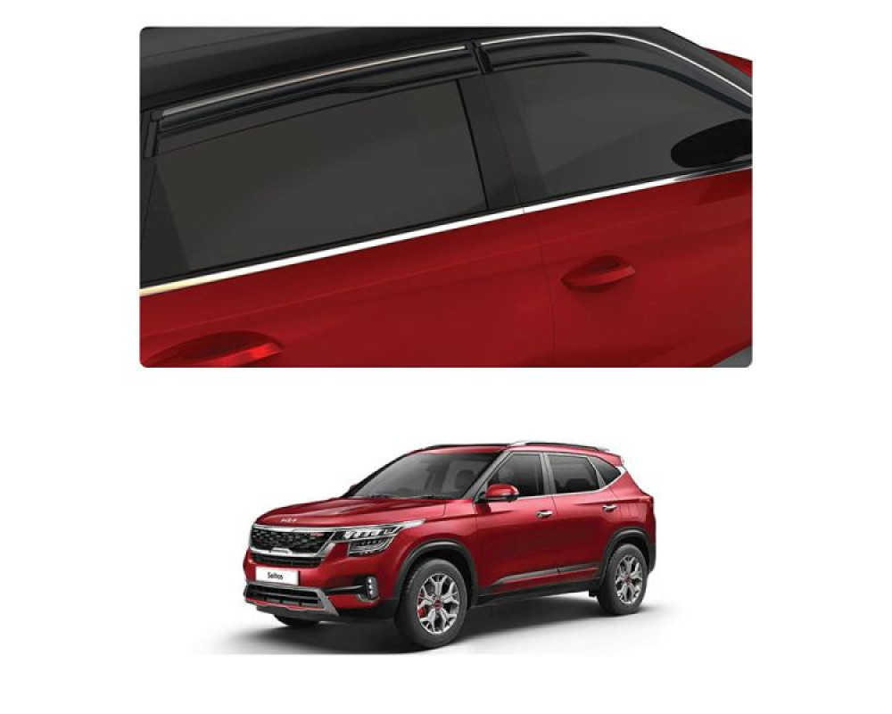 Car Aluminium Window Frame Cover Lower Garnish For  Kia Seltos