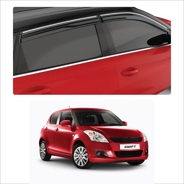 Car Aluminium Window Frame Cover Lower Garnish For Maruti Suzuki Swift (2011 To 2017)