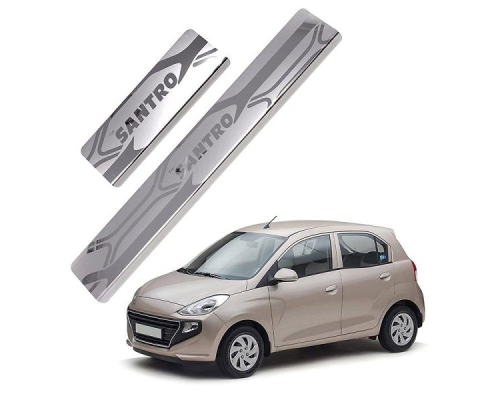 Car Footsteps Stainless Steel Scuff Plate For Hyundai Santro 2018 Onward