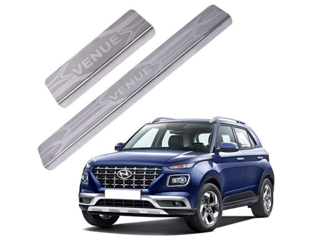 Car Footsteps Stainless Steel Scuff Plate For Hyundai Venue 2019 Onward