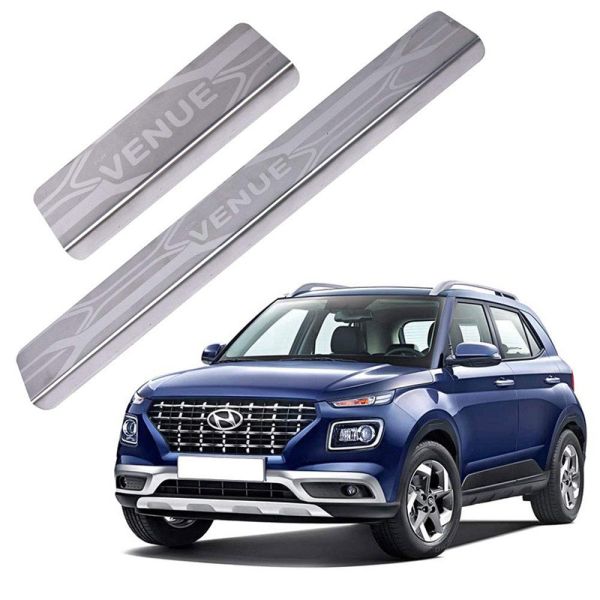 Car Footsteps Stainless Steel Scuff Plate For Hyundai Venue 2019 Onward