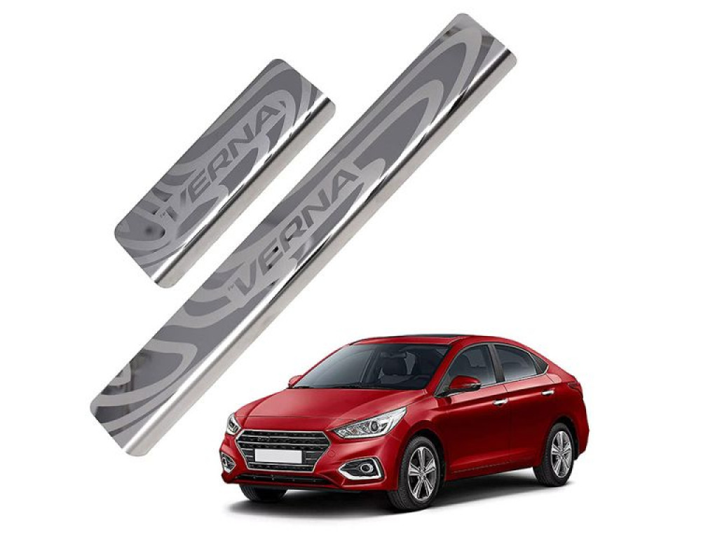 Car Footsteps Stainless Steel Scuff Plate For Hyundai Verna 2017 Onward