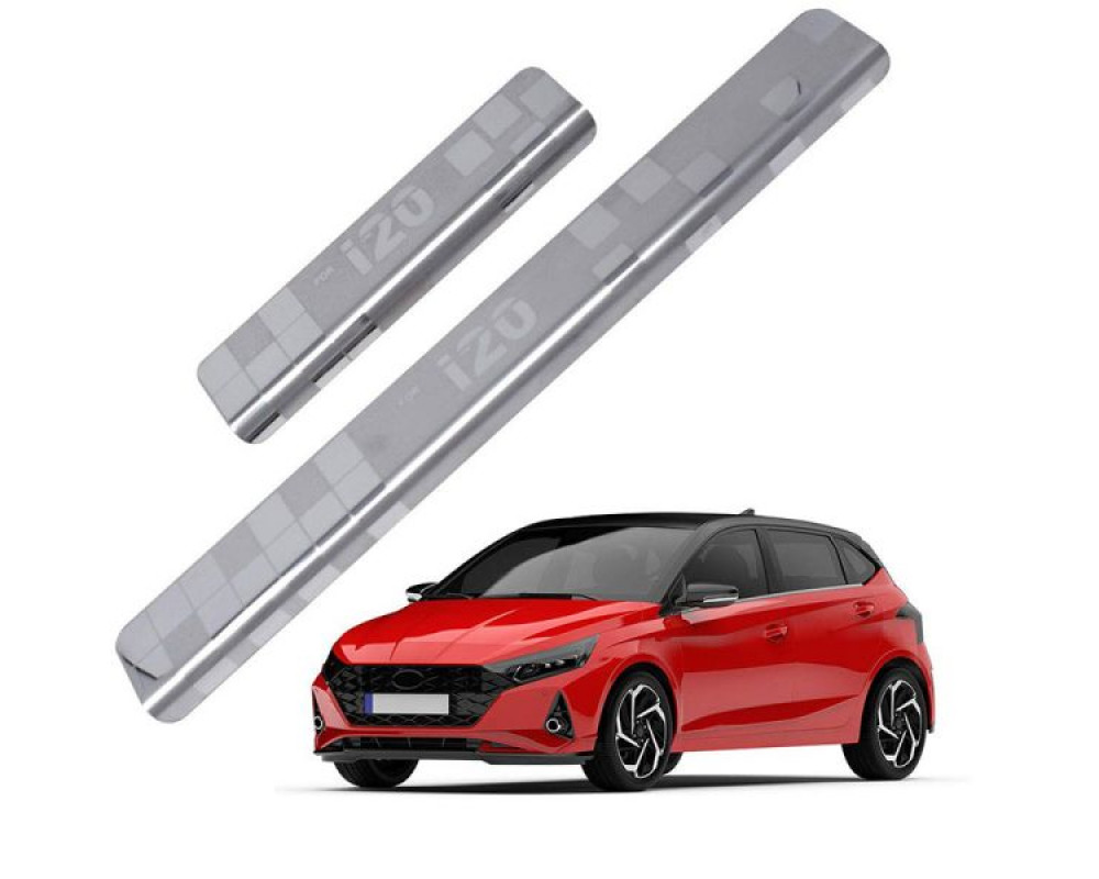 Car Footsteps Stainless Steel Scuff Plate For Hyundai i20 2020 Onward 
