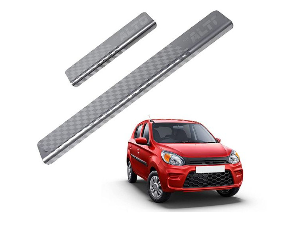 Car Footsteps Stainless Steel Scuff Plate For Maruti Suzuki Alto K10 2010 Onward