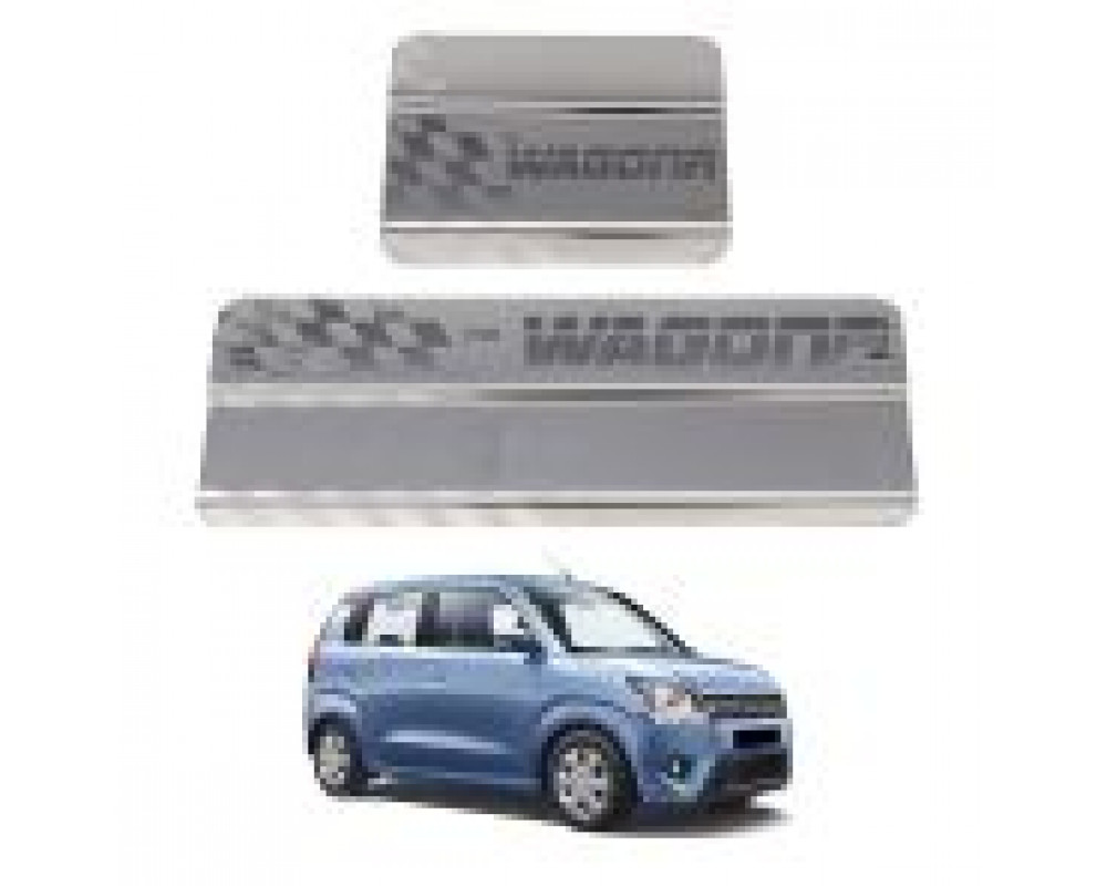 Car Footsteps Stainless Steel Scuff Plate For Maruti Suzuki WagonR 2010 to 2018 (2019 Onward)