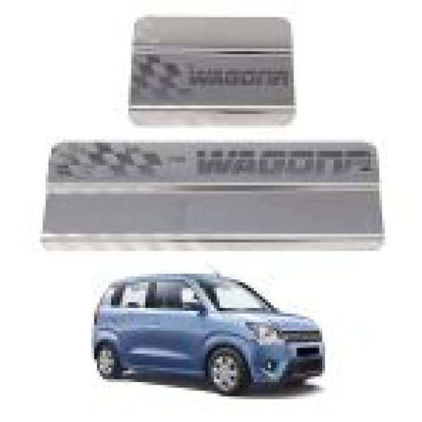 Car Footsteps Stainless Steel Scuff Plate For Maruti Suzuki WagonR 2010 to 2018 (2019 Onward)