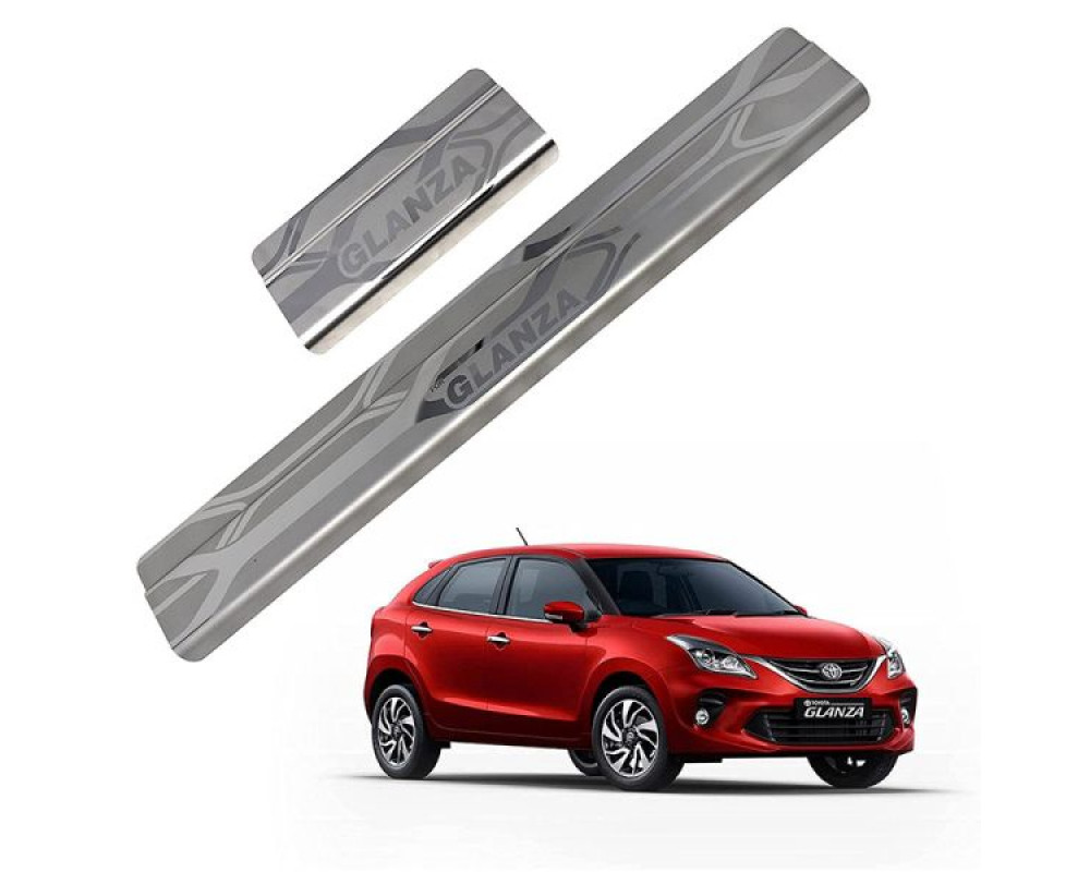 Car Footsteps Stainless Steel Scuff Plate For Toyota Glanza 2019 Onward